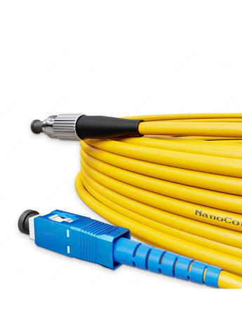 Патч-корд оптичний FC/UPC-SC/UPC Жовтий LSZH, Singlemode G.652.D (SM), Simplex, 3мм - 10 м NanoConnect (299337860)