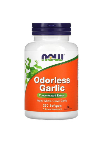 Натуральна добавка Odorless Garlic, 250 капсул Now (293482906)