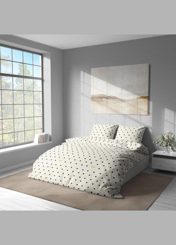 Постільна білизна Євро 200х215 наволочка 70х70 2шт Білий (П4К-lel-L-2055-03-01) No Brand (348094955)