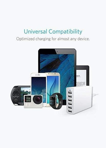 Зарядное устройство 60W 6 Port Charging Station, PIQ (A2123) Anker (335813081)