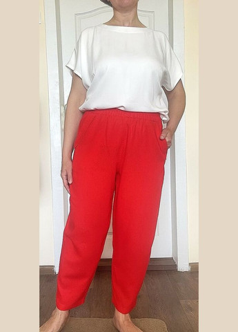 Женские брюки льняные красные MKLN1412-4 Modna KAZKA (336932163)
