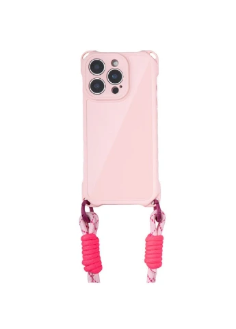 Чохол з шнурком TPU CrossBody with straps для iPhone 16 (6.1") Pink No Brand (382768251)