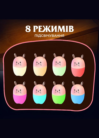 Зволожувач повітря для дитячої кімнати Зайчик 220 мл, рожевий Happy Life HPBH17200P No Brand (342113768)