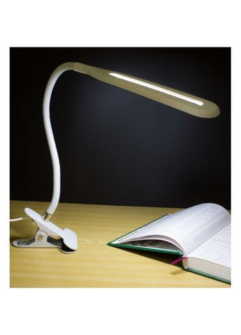 Гнучка настільна лампа світлодіодна LED на прищіпці BL-02 USB кабель Біла Beluck (365752138)