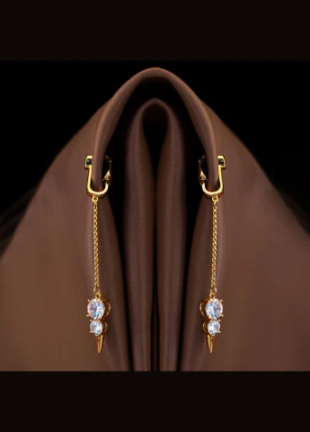Прикраси для клітора та статевих губ Non-pierced Jewelry Snowman з гірським кришталем, золотисті - CherryLove UPKO (297983797)