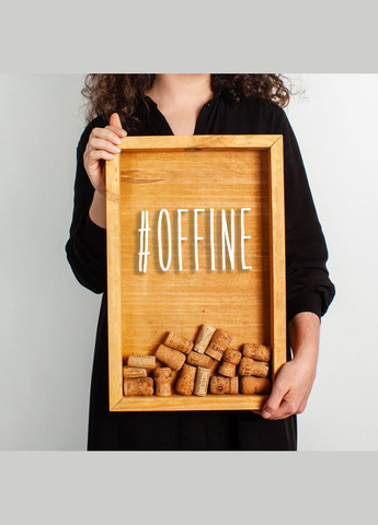 Рамка копілка "#offine" для корків, brownbrown, brown-brown, англійська BeriDari (293509411)