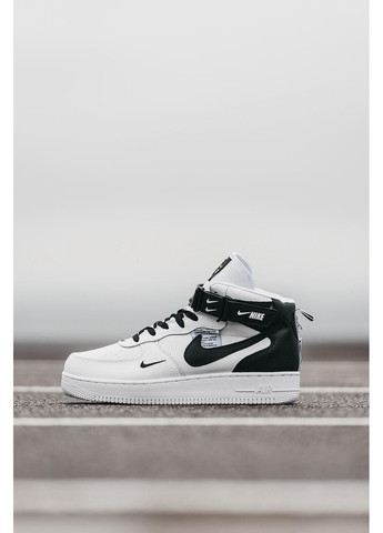 КРОСІВКИ ЖІНОЧІ NIKE AIR FORCE 1 LV8 MID WHITE BLACK НАЙК АІР ФОРС 1 ПРЕМІУМ No Brand чорні зими (368869298)