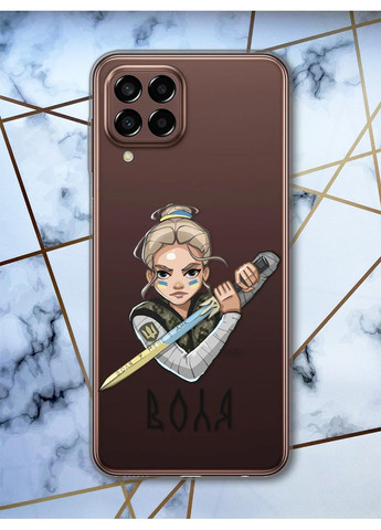 Прозорий чохол на Samsung Galaxy M33 5G Українська захисниця (патріотичний принт 170) Creative (359497068)