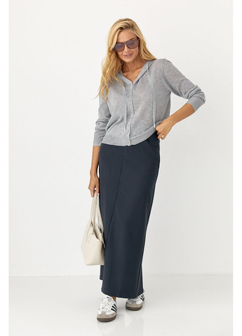 Серая длинная классическая юбка Lurex