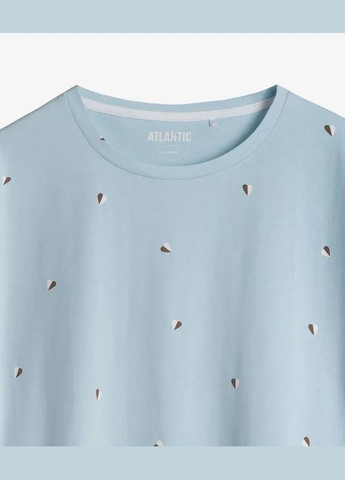 Голубая всесезон женская пижама nlp футболка + шорты Atlantic