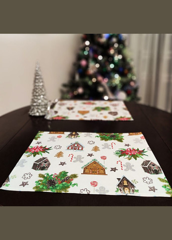 Серветка сервірувальна підтарільник (набір з 2 серветок) новорічні підкладки під тарілки з тефлоновим покриттям Maystat (305390157)