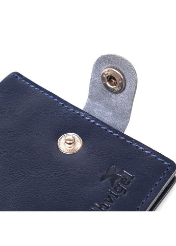Компактне шкіряне портмоне для чоловіків 16465 Синій Shvigel (329147460)