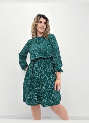 Зеленое кэжуал женское платье в горошек Fashion Girl в горошек