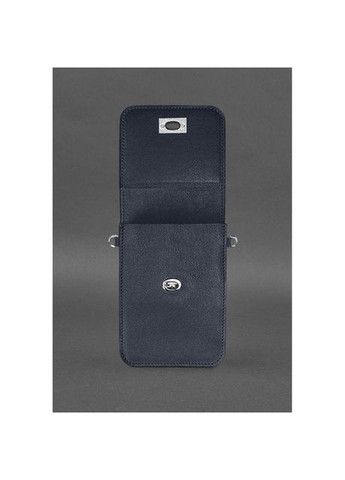 Сумка клатч через плече із натуральної шкіри жіноча для телефону маленька Синій 40139 BlankNote (361970379)