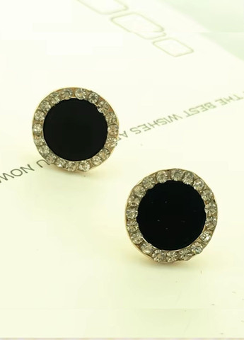 Сережки жіночі гвоздики круги з камінцями по краях No Brand (323017297)