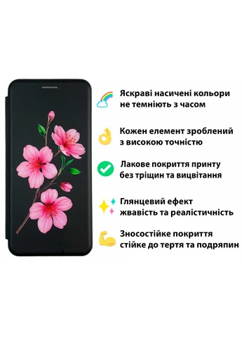 Чохол книжка з 3D принтом для E14 з екошкіри із підставкою та магнитом чорна gd2 Motorola (366388926)