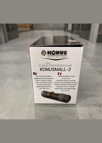 Монокуляр KonuSmall-3 8-24x40, смартфон-адаптер, чохол, ремінець, захисні кришки Konus (339076921)