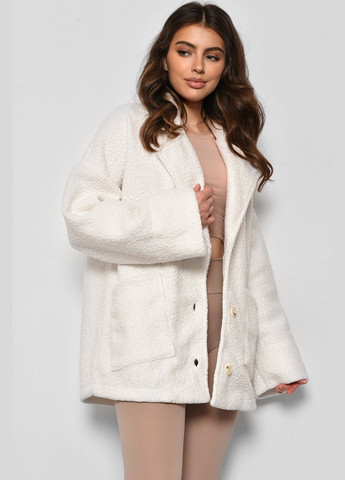 Белое демисезонное Пальто женское полубатальное укороченное белого цвета Let's Shop