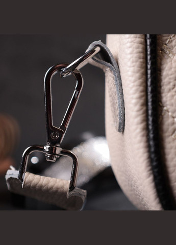 Сумка крос-боді напівкруглого формату з натуральної шкіри 22393 Біла Vintage (302086825)