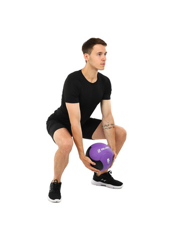 Медбол мяч медицинский Medicine Ball Фиолетовый черный (вес 5 кг) FI-5121-5 Zelart (367617508)