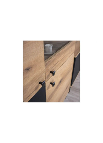 Вітрина низька 2д1в2ш Вейл дуб евок/чорний Lagom mebli (354824427)