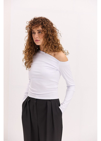 Жіночий лонгслів з відкритим плечем чорний Arjen (361056782)