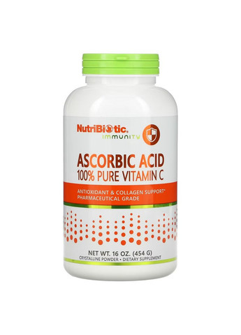 Аскорбінова кислота у порошку, Вітамін C, Ascorbic Acid, 100% Pure Vitamin C,, 454 гр NutriBiotic (322741390)