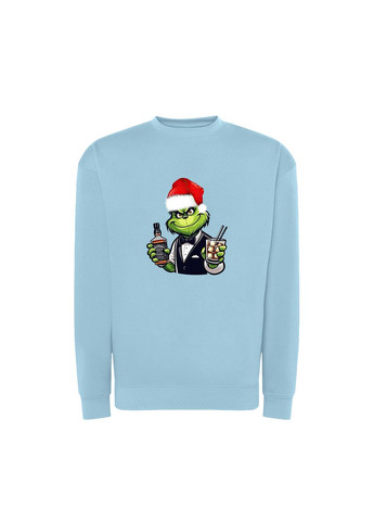 Голубой новогодний свитшот с принтом "пьяный дух рождества". гринч (10196999123) ТiШОТКА (368566563)
