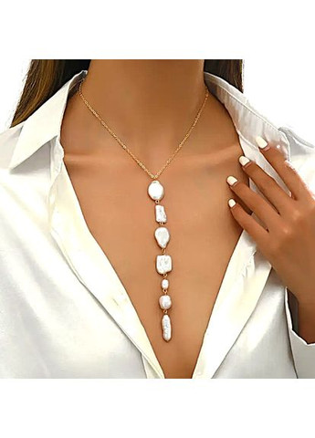 Кольє з підвіскою із барочних намистин No Brand (351385024)