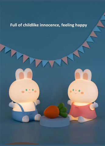 Аккумуляторный LED ночник L46 силиконовый Зайка RGB, Little Bunny Light, Pink VHG (361111374)