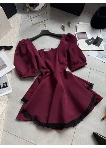 Бордова повсякденний жіноча сукня-комбінезон Гермес однотонна