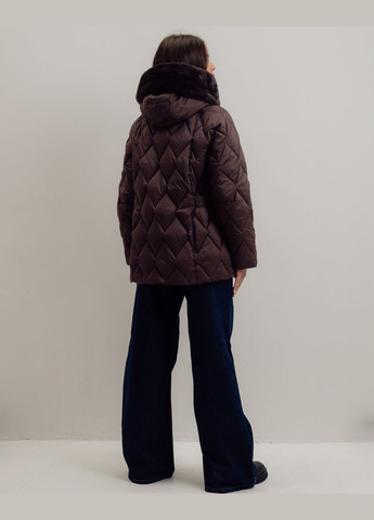 Кавова зимня куртка жіноча з хутром Batterflei