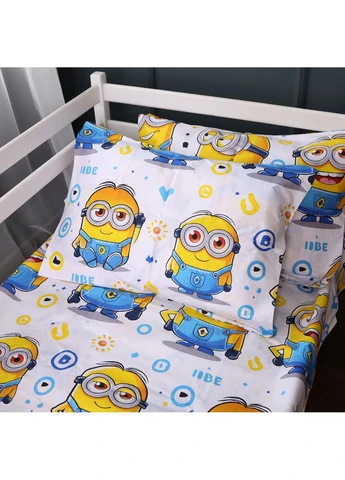 Комплект постільної білизни Бязь JUNIOR 17-0867 Happy Minions Полуторний Євро Mirson (399961021)