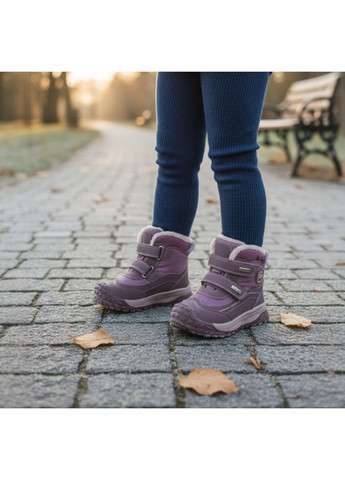 Розовые спортивные, повседневные, кэжуал зимние зимние ботинки для девочки дутики утепленные термоботинки на овчине липучках Tom.M