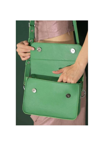 Женская кожаная мини сумка через плечо Moment зеленая The Wings (302007255)