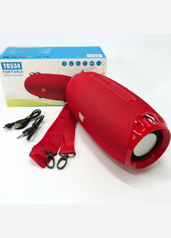Портативная Bluetooth колонка TG534 SD IPX5 с ремешком, беспроводная колонка мощная. Цвет: красный No Brand (365751962)