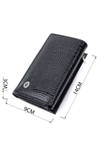 Жіночий гаманець у три складання з лакованої фактурної натуральної шкіри 22707 st leather (331907527)