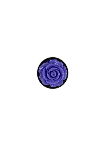 Металева анальна пробка з трояндою Rose Anal Plug - Purple, віброкуля в подарунок - CherryLove Lux Active (282710710)