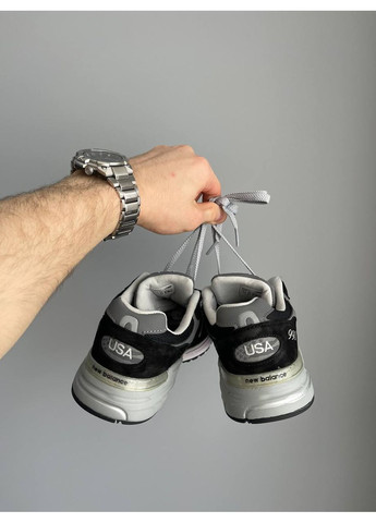 Черные демисезонные кроссовки мужские new balance 993 black grey white | нью беланс 993 черные серые белые No Brand