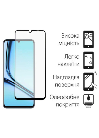 Захисне скло для Realme Note 50 Black Full Glue (TGFG-371) DENGOS (336958802)