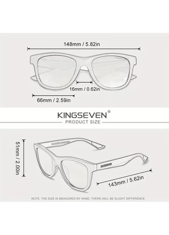 Поляризаційні сонцезахисні окуляри для чоловіків та жінок 797 Black Silver KINGSEVEN (368290158)