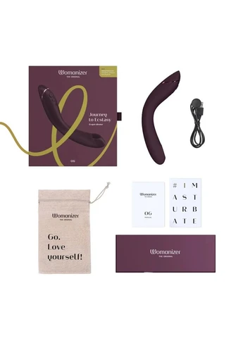 Вибратор для точки G c вакуумной стимуляцией OG Aubergine CherryLove Womanizer (293149582)