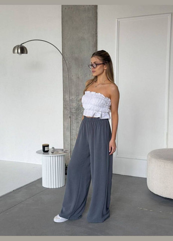 Брюки палаццо, на резинке с боковыми карманами No Brand (332955316)