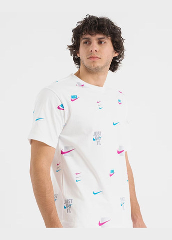 Біла футболка чоловіча tee m90 12mo lbr aop dz2991-100 біла Nike