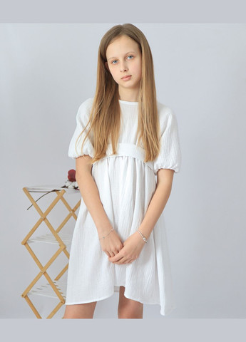 Біла дитяче довге біле плаття "венді" з мусліну для дівчинки No Brand (331619973)