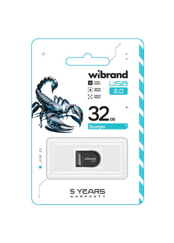 Флеш-накопичувач USB 2.0 32Gb Black (WI2.0/SC32M3B) Wibrand Scorpio (357474604)