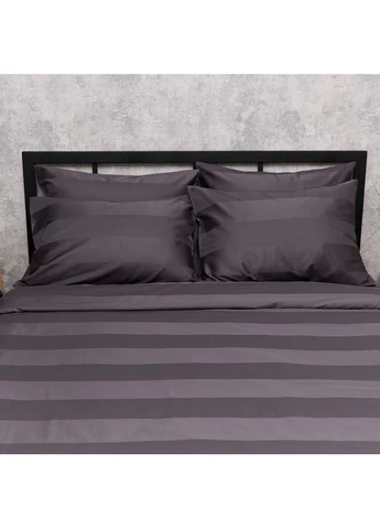 Комплект постельного белья Satin Stripe Семейный 160х220х2 наволочки 2х70х70 (MS-820016937) Moon&Star Dark Graphite (400234871)