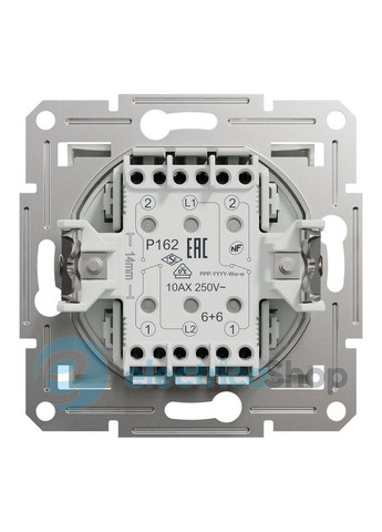 Вимикач двоклавішний прохідний Asfora Білий EPH0600121 Schneider Electric (365841371)