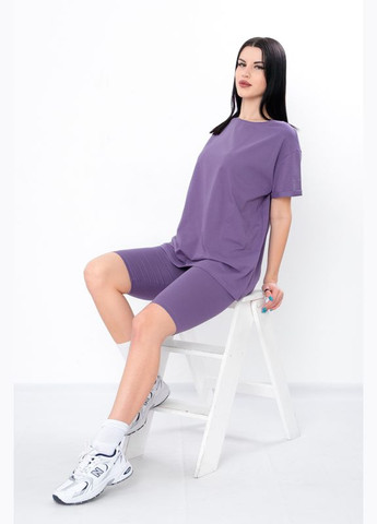 Темно-лиловый летний комплект женский (футболка+велосипедки) Носи своє