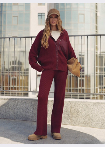 в'язаний костюм з брюками та кофтою бордовий Dressa (362699321)